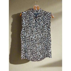 White House Black Market, Sleeveless Animal‎ Print Blouse